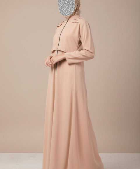 Full Zipper Abaya – Premium Matte Crepe