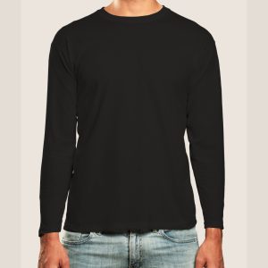 Basic Plain Round Neck Full Sleeve Black T-Shirt