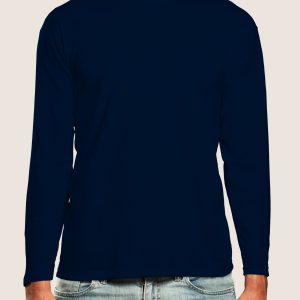 Basic Plain Round Neck Full Sleeve Navy Blue T-Shirt