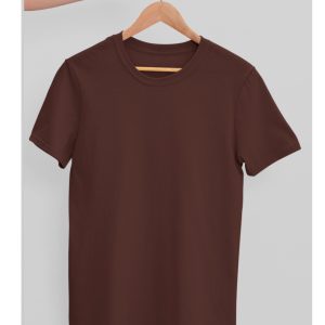 TFM Basics Plain Round Neck Half Sleeve Coffee Brown T-Shirt