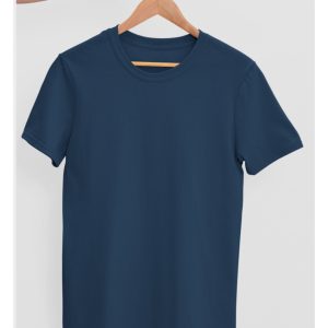 TFM Basic Plain Round Neck Half Sleeve Navy Blue T-Shirt