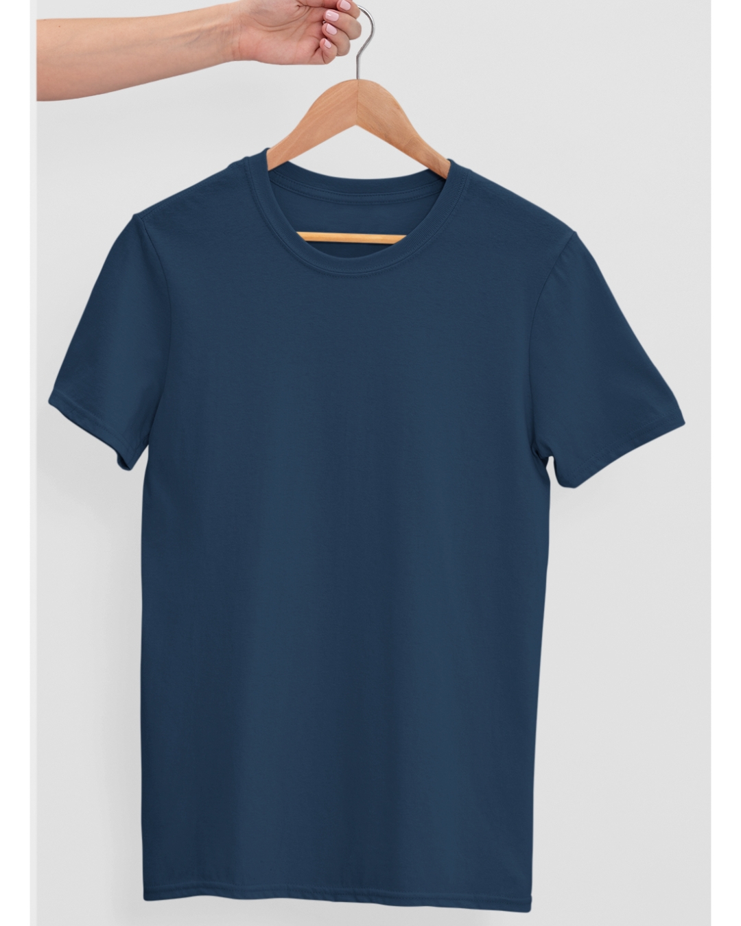 TFM Basic Plain Round Neck Half Sleeve Navy Blue T-Shirt - Forever ...