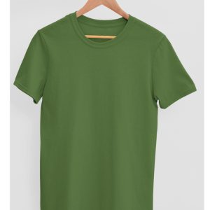 TFM Basics Plain Round Neck Half Sleeve Olive Green T-Shirt