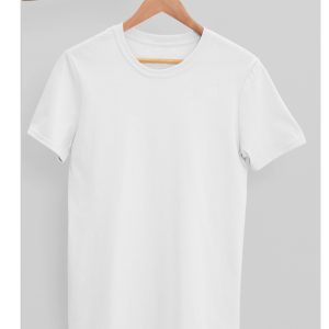 TFM Basic Plain Round Neck Half Sleeve White T-Shirt