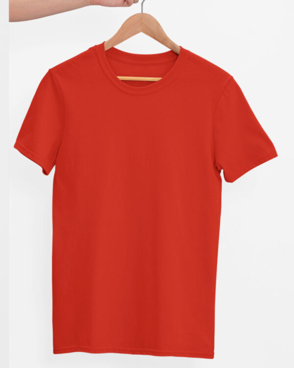 TFM Basics Plain Round Neck Half Sleeve Brick Red T-Shirt