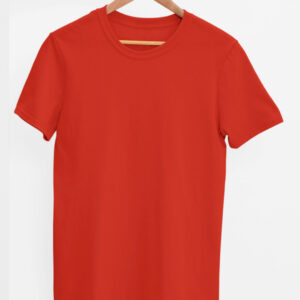 TFM Basics Plain Round Neck Half Sleeve Brick Red T-Shirt