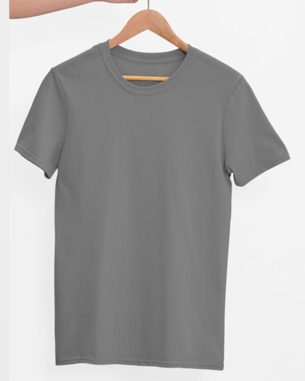 TFM Basics Plain Round Neck Half Sleeve Charcoal Melange T-Shirt