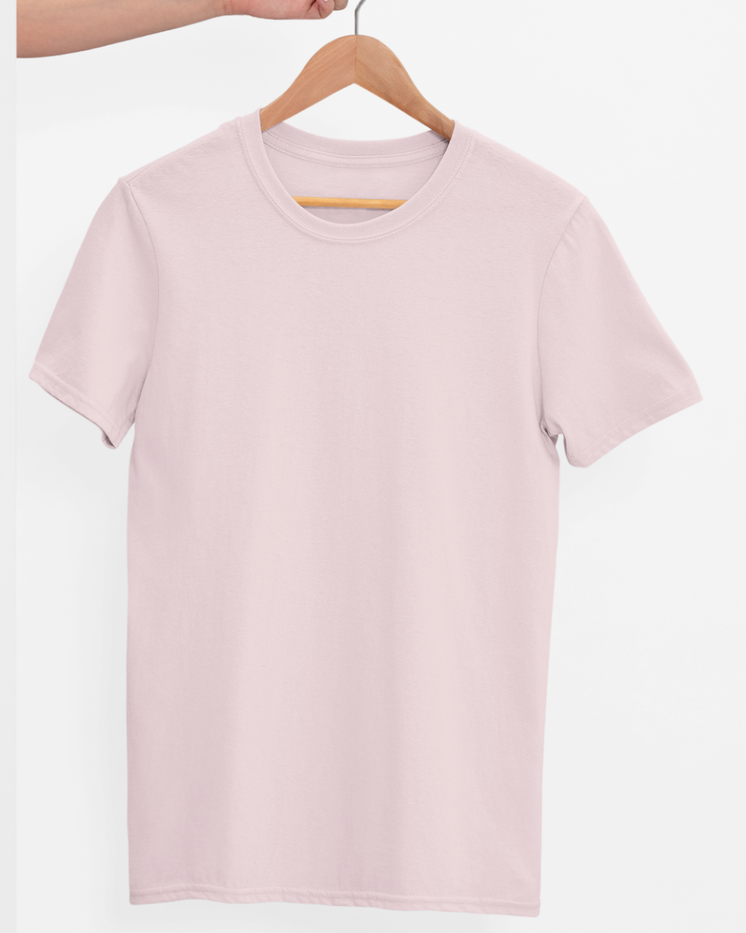 TFM Basics Plain Round Neck Half Sleeve Light Baby Pink T-Shirt ...