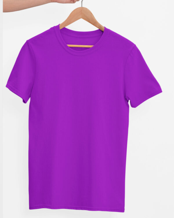 TFM Basics Plain Round Neck Half Sleeve Purple T-Shirt