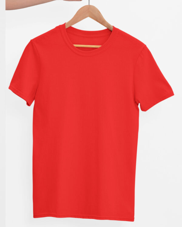 TFM Basics Plain Round Neck Half Sleeve Red T-Shirt
