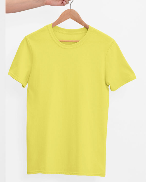 TFM Basics Plain Round Neck Half Sleeve New Yellow T-Shirt