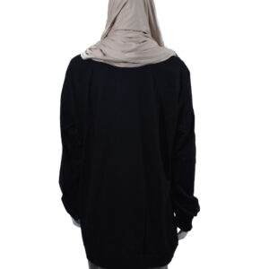 TFM Basic Plain Women's Drop Shoulder Long Full Sleeve Black T-Shirt