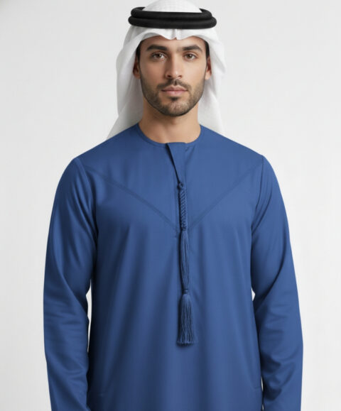 Classic Omani Navy Blue Premium Thobe