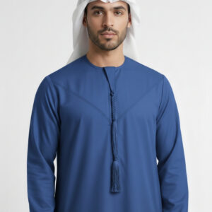 Classic Omani Navy Blue Premium Thobe