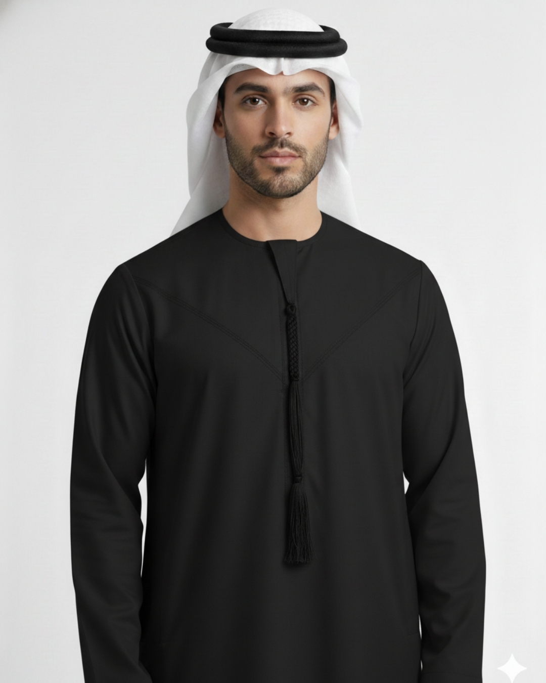 Classic Omani Black Premium Thobe 1 Classic Omani Black Premium Thobe