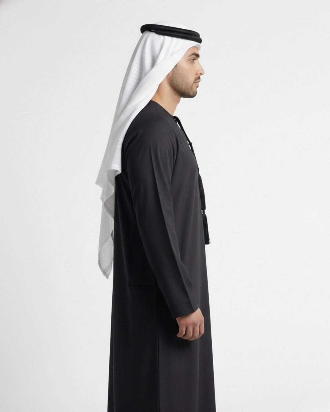 Classic Omani Black Premium Thobe 6 Classic Omani Black Premium Thobe - Image 6