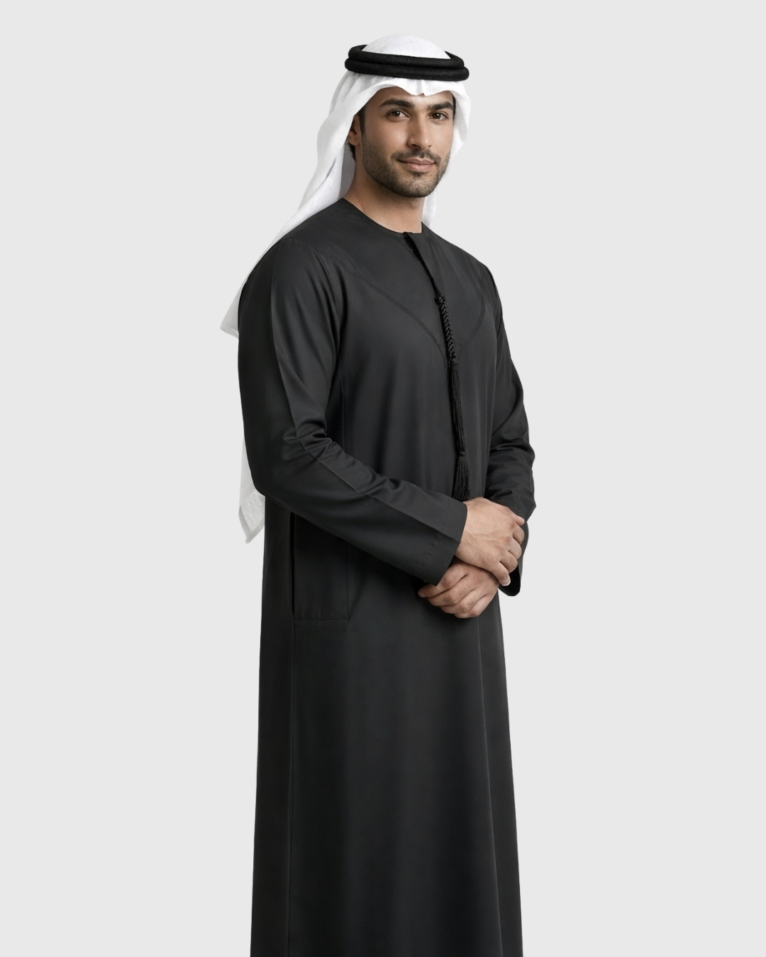 Classic Omani Black Premium Thobe 4 Classic Omani Black Premium Thobe - Image 4