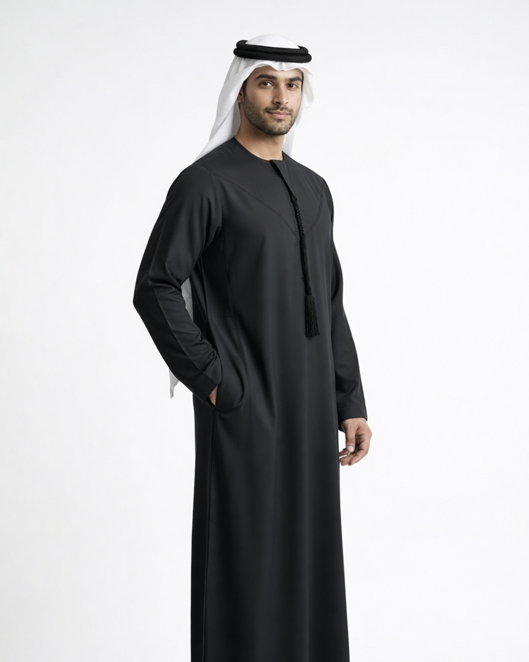 Classic Omani Black Premium Thobe 5 Classic Omani Black Premium Thobe - Image 5