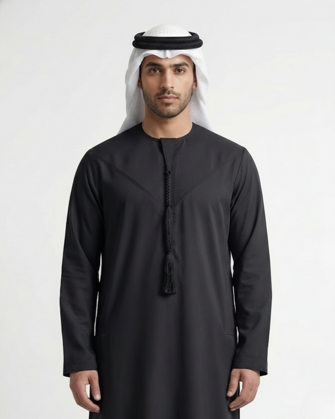 Classic Omani Black Premium Thobe 3 Classic Omani Black Premium Thobe - Image 3
