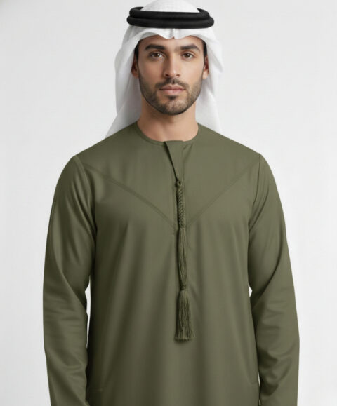 Classic Omani Olive Green Premium Thobe