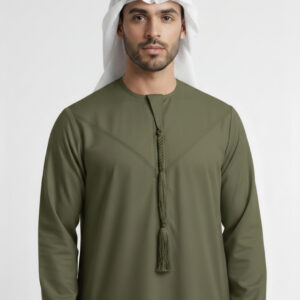 Classic Omani Olive Green Premium Thobe
