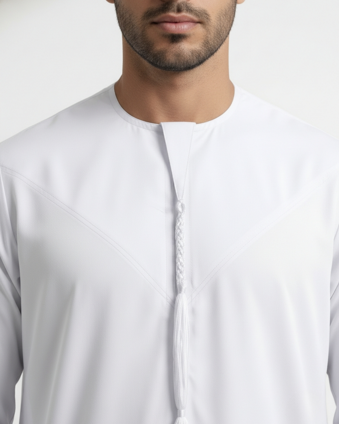 Classic Omani White Premium Thobe 2 Classic Omani White Premium Thobe - Image 2