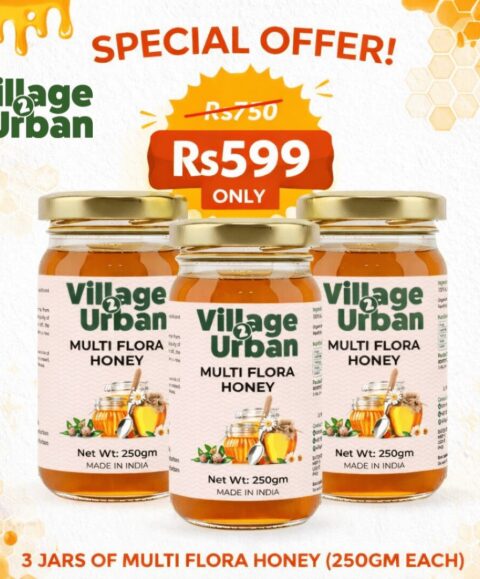Natural Multi Flora Honey (3 Jar Combo)