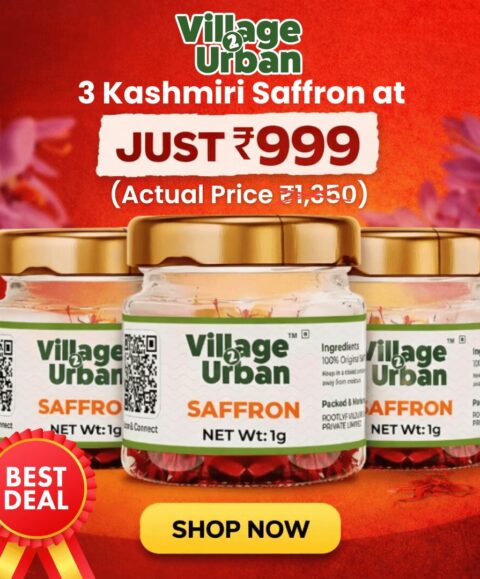 Pure Kashmiri Saffron (1g × 3 Combo Pack)