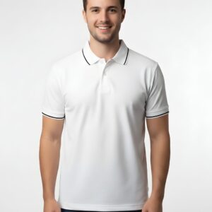 Tippin Polo Half Sleeve White T-Shirt