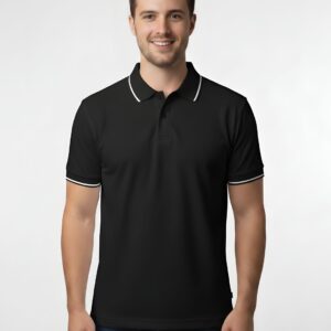 Tippin Polo Half Sleeve Black T-Shirt