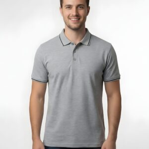 Tippin Polo Half Sleeve Grey Melange T-Shirt