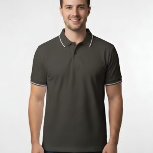 Tippin Polo Half Sleeve Steel Grey T-Shirt