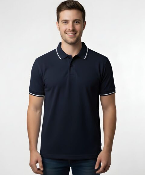 Tippin Polo Half Sleeve Navy Blue T-Shirt