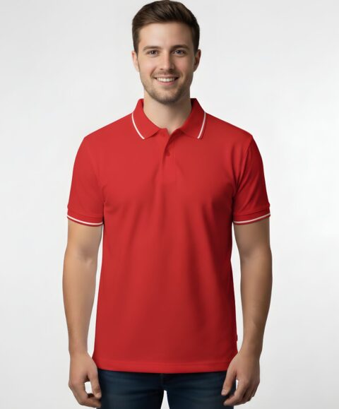 Tippin Polo Half Sleeve Red T-Shirt