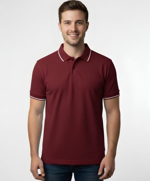 Tippin Polo Half Sleeve Maroon T-Shirt