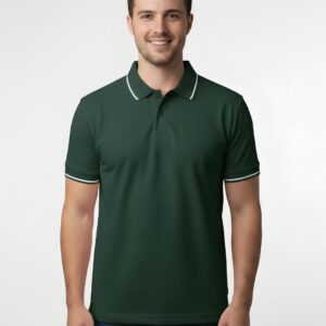 Tippin Polo Half Sleeve Bottle Green T-Shirt