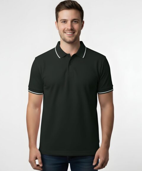 Tippin Polo Half Sleeve Olive Green T-Shirt