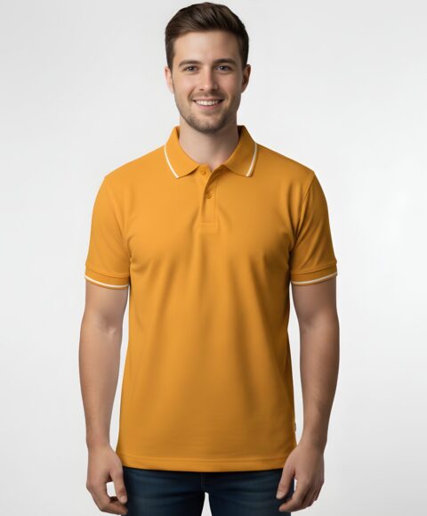 Tippin Polo Half Sleeve Mustard Yellow T-Shirt