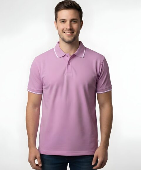 Tippin Polo Half Sleeve Lavender T-Shirt
