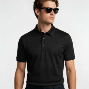 Mars Polo Half Sleeve Black T-Shirt