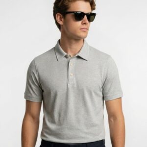 Mars Polo Half Sleeve Grey Melange T-Shirt