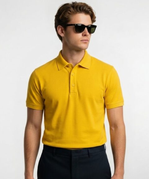 Mars Polo Half Sleeve Yellow T-Shirt