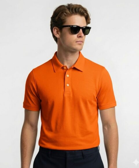 Mars Polo Half Sleeve Orange T-Shirt
