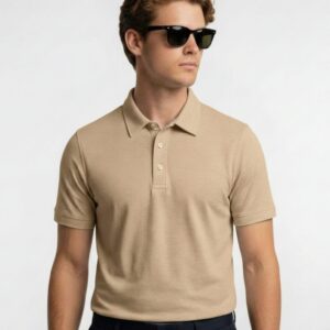 Mars Polo Half Sleeve Beige T-Shirt