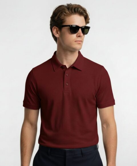Mars Polo Half Sleeve Maroon T-Shirt