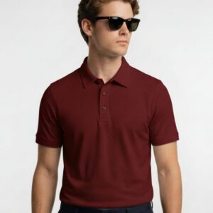 Mars Polo Half Sleeve Maroon T-Shirt