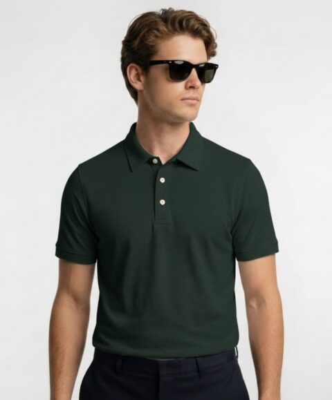 Mars Polo Half Sleeve Bottle Green T-Shirt