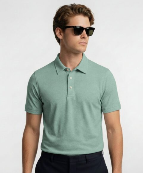 Mars Polo Half Sleeve Flag Green T-Shirt