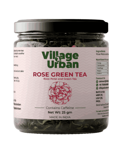 Rose Green Tea 25g | Aromatic Rose-Infused Green Tea | Refreshing Wellness Brew