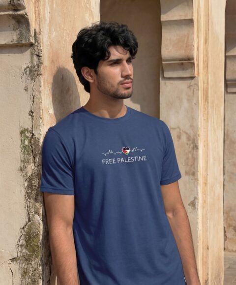 Free Palestine Half Sleeve Islamic T-Shirt